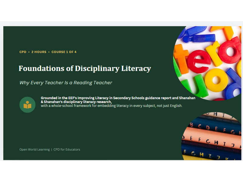 Foundations of Disciplinary Literacy - CPD Course | Why Every Teacher Is a Reading Teacher (Course 1