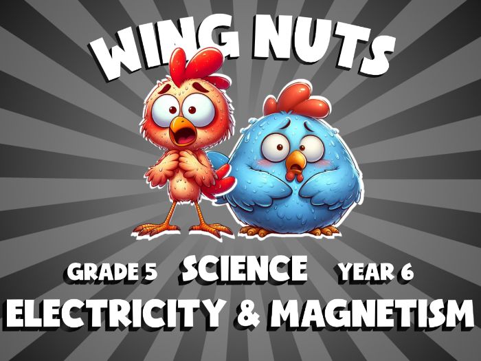 Electricity & Magnetism WING NUTS Science Game | No-Prep Year 6 Review Activity