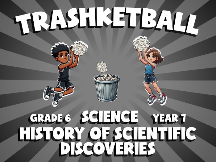 History of Scientific Discoveries TRASHKETBALL Science Game | No-Prep Year 7 Review Activity