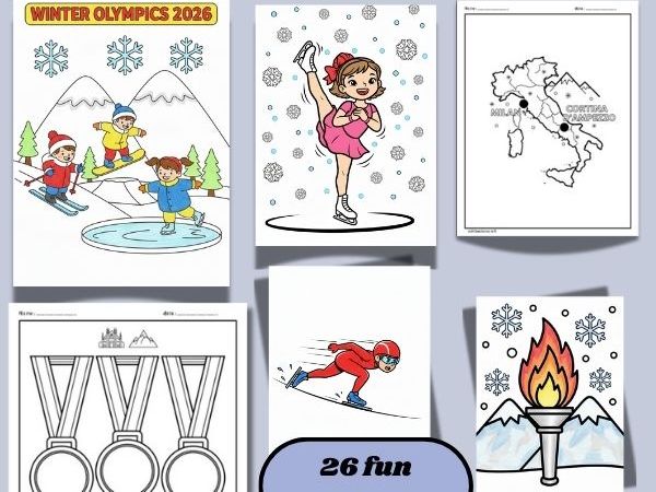 2026 Winter Olympics Coloring Pages Games Sports Crafts Milano Cortina Italy