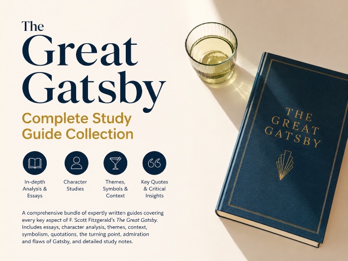 The Great Gatsby Complete A-Level Study Guide Bundle | 10 PDF Guides, Themes, Characters and Essays