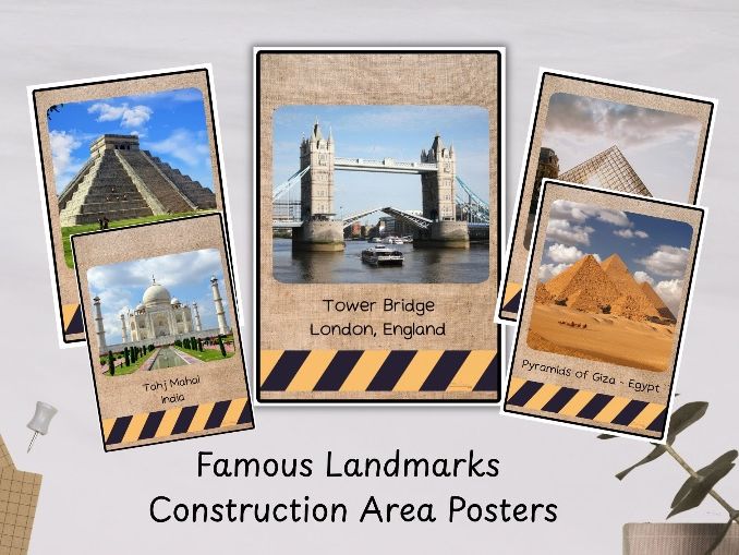 Famous Landmarks Construction Area Posters