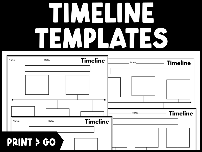 Blank Timeline Templates - Printable Graphic Organizers for Any Subject