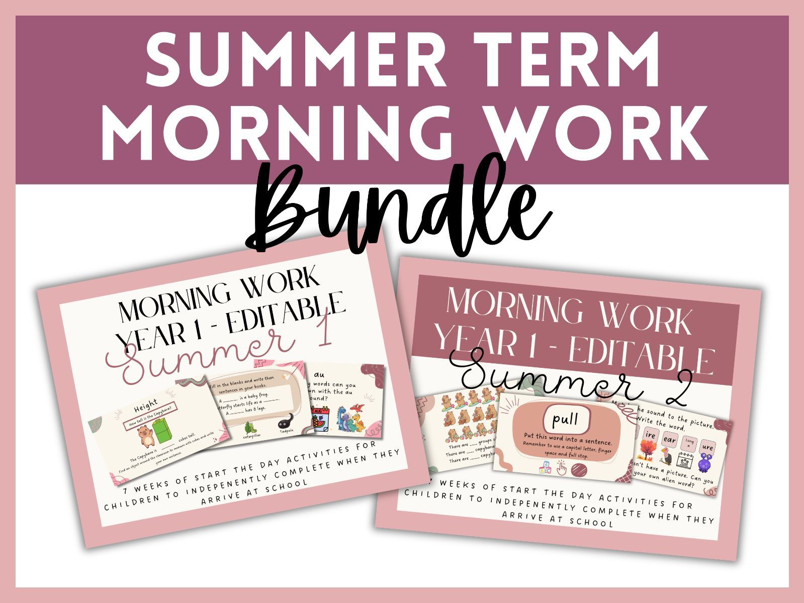 Year One Start the Day | Morning Work Summer Bundle