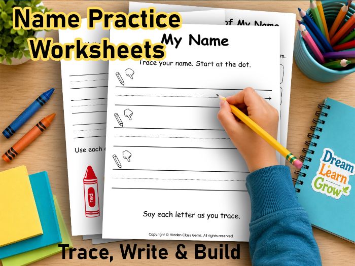 Editable Name Practice Worksheets