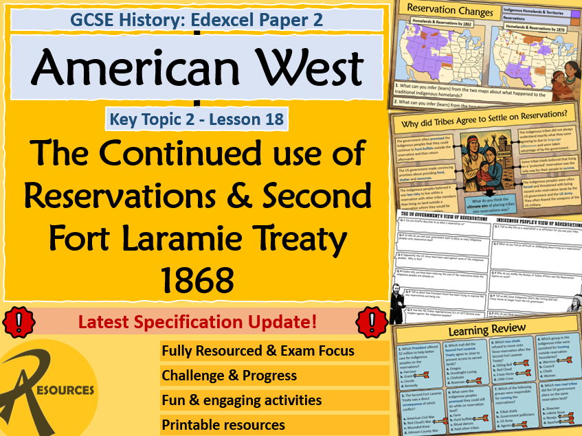 Reservation & Indian Appropriations Act - American West - GCSE History Edexcel - Lesson  18