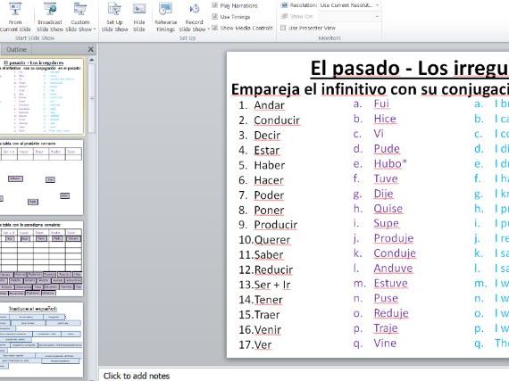 The Preterite Past Tense Irregulars