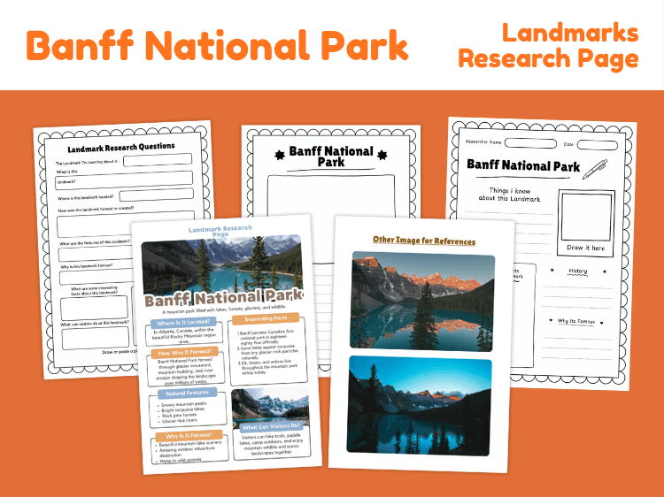Banff National Park Research Project | Landmark Geography Worksheets