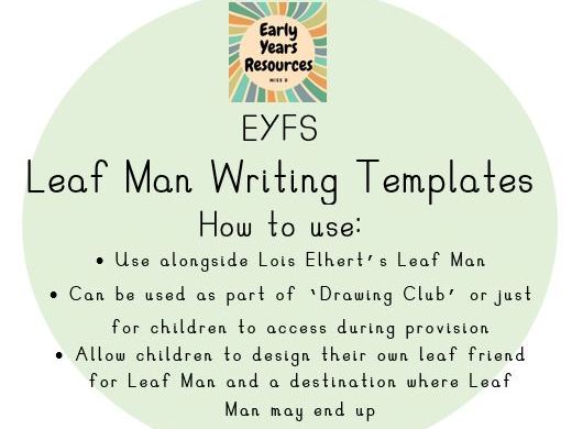 Leaf Man Writing Templates