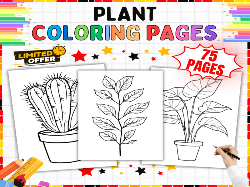 Plant Colouring Pages | 75 Botanical Worksheets for Garden & Nature Science Learning Activities