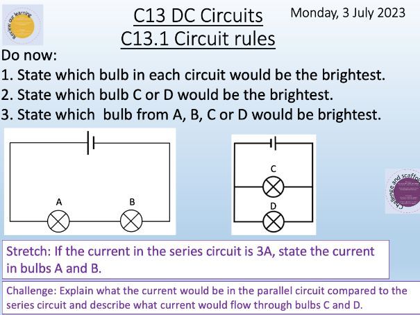AQA AS PHYSICS C13 DC CIRCUITS (FULL CHAPTER SLIDES)