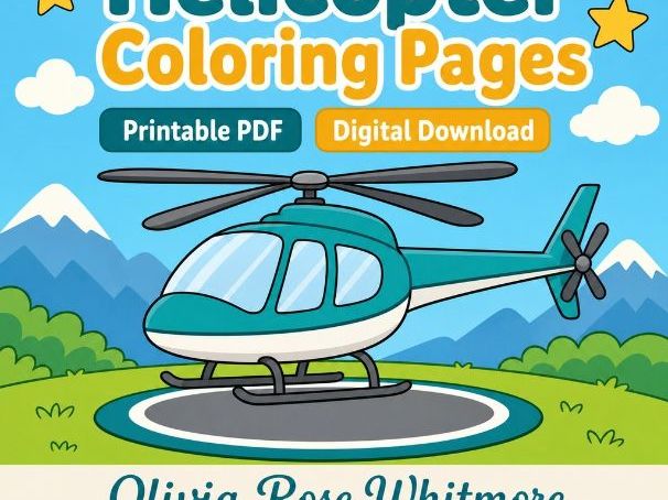 Helicopter Coloring Pages | Helicopter Coloring Pages | Printable PDF | Digital Download
