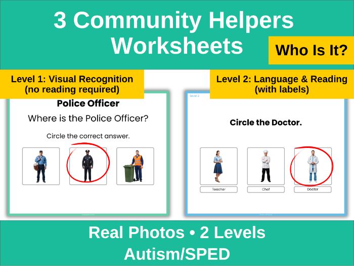 Community Helpers Circle Worksheet Free