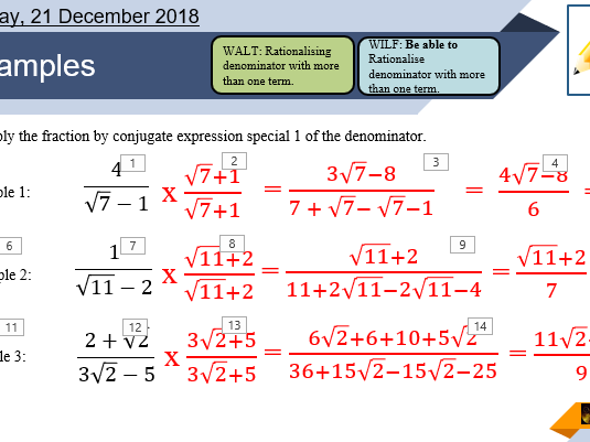 Conjugate Of The Denominator _ How to Rationalize the Denominator: 14 ...