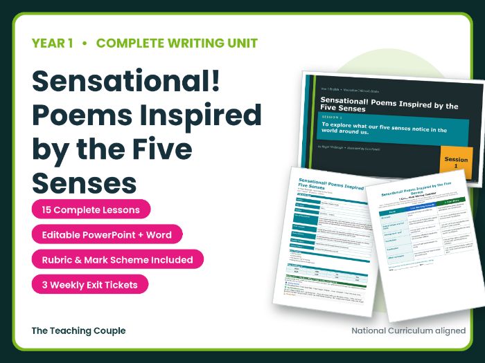 Sensational! Poems Inspired by the Five Senses | Year 1 English Unit