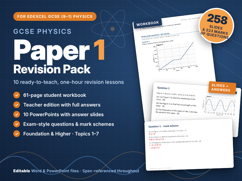 Edexcel GCSE Physics Paper 1 Revision Package