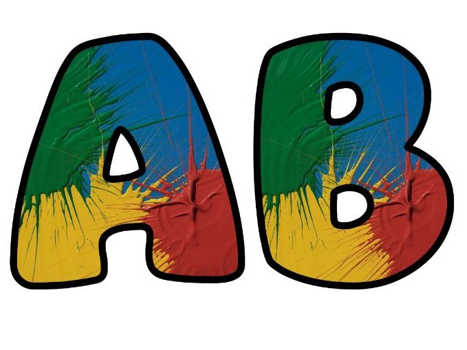 Paint Splashes Zones of Regulation Classroom Display | Lettering Set | Whole Alphabet A-Z and 0-9