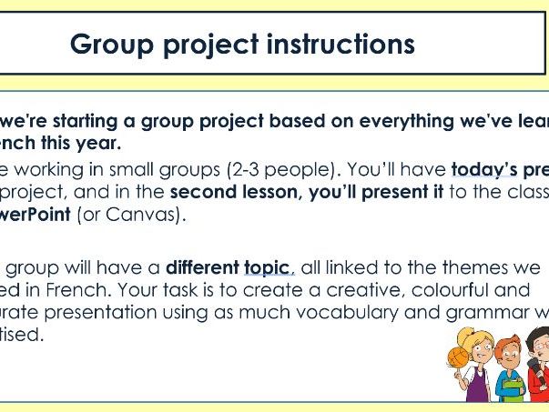 Studio 3 rouge - End of Year Group Project - KS3 Y9 French Revision PPT
