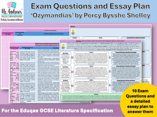 'Ozymandias' GCSE Exam Questions and Essay Plan