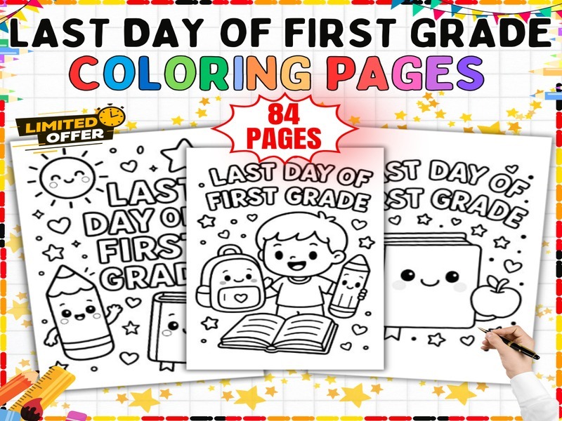 Last Day of School Coloring Pages | 84 Printable First Grade Coloring Sheets