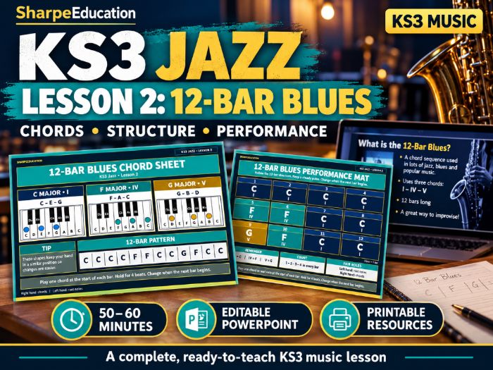 KS3 Jazz Lesson 2 | 12-Bar Blues | Chords, Structure & Performance