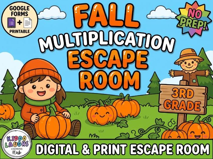 Fall Math Multiplication Escape Room