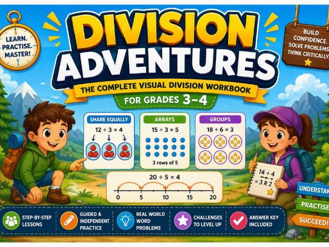 Division Adventures: Mastering Division Through Visual Learning (Grades 3-4)