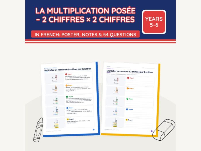 French Multiplication 2-Digit × 2-Digit