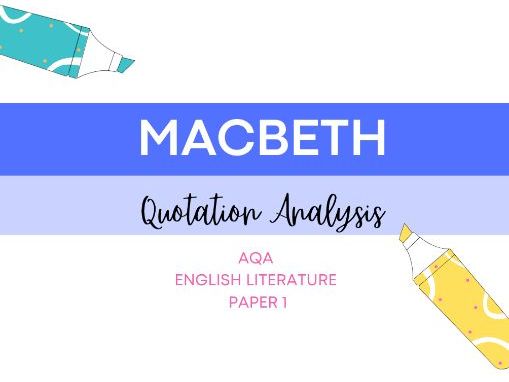 AQA Macbeth Quotation Analysis