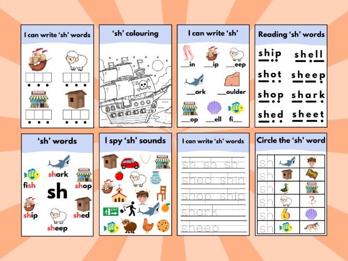 ‘sh’ Phonics Sound Workbook – Early Reading & Writing Activities