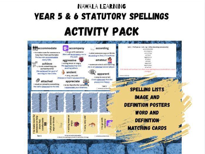 Year 5 &  6 Statutory Spellings Activity Pack