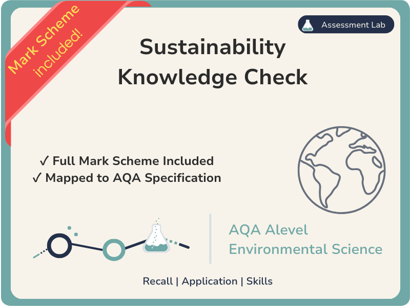 AQA Alevel Env Sci - Sustainability - Knowledge Check & MS