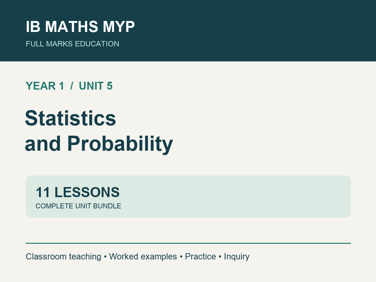IB Maths MYP Year 1, Unit 5 - Statistics and Probability Bundle