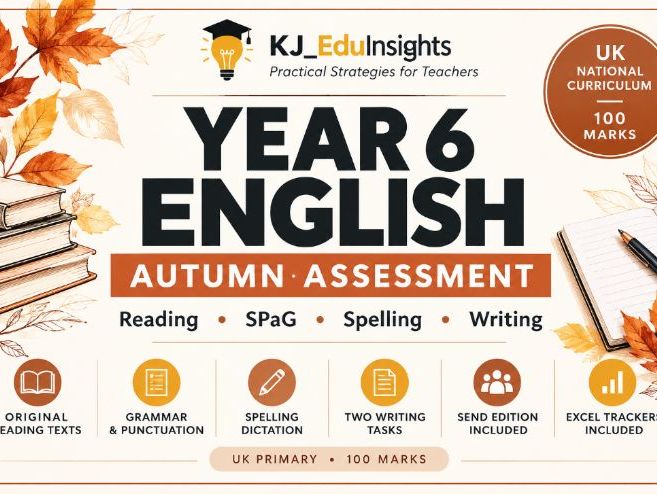 Year 6 English Autumn Assessment | Reading, SPaG, Writing, SEND & Excel Tracker