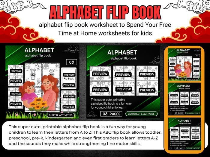 alphabet flip book worksheet & Educational resources For Kids Christmas