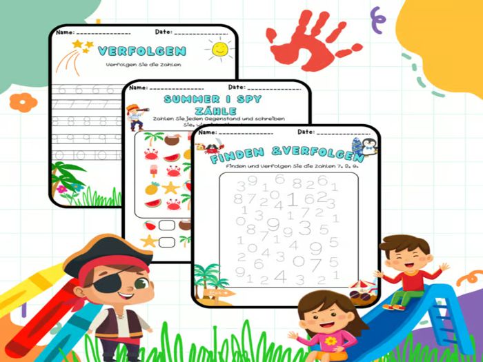 Summer Math Practice: Fun with Numbers 0-10 - Trace, Write, and Count in German