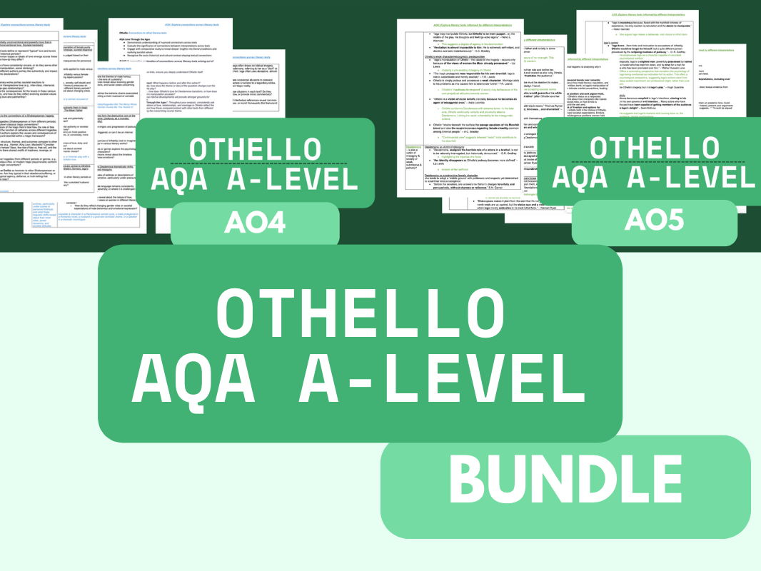 AQA Othello Love Through the Ages AO4 & AO5 Revision Bundle
