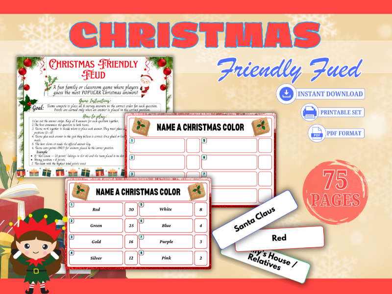Christmas Friendly Feud – Classroom Game for Critical Thinking & Teamwork