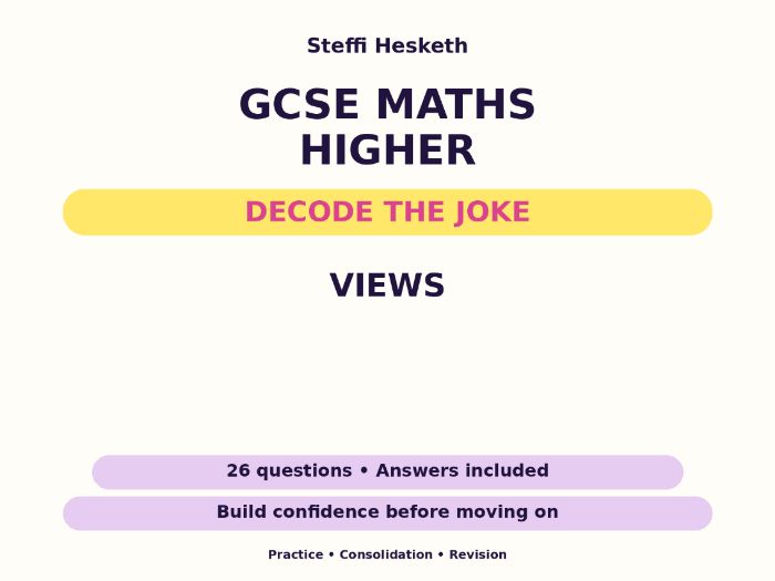 Views | GCSE Decode the Joke + Answers