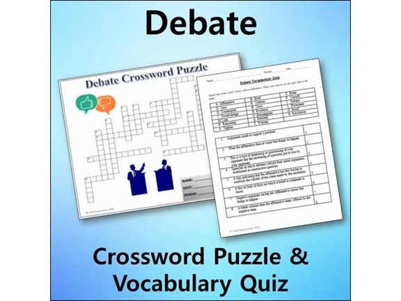 Debate Vocabulary Quiz & Crossword Puzzle