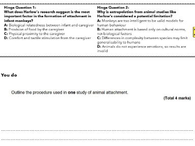 AQA A-Level Psychology Attachment Booklet