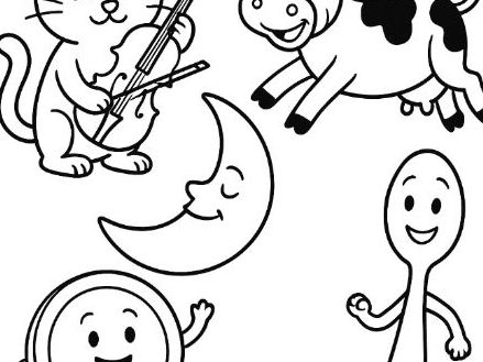 Hey Diddle Diddle Colouring Page