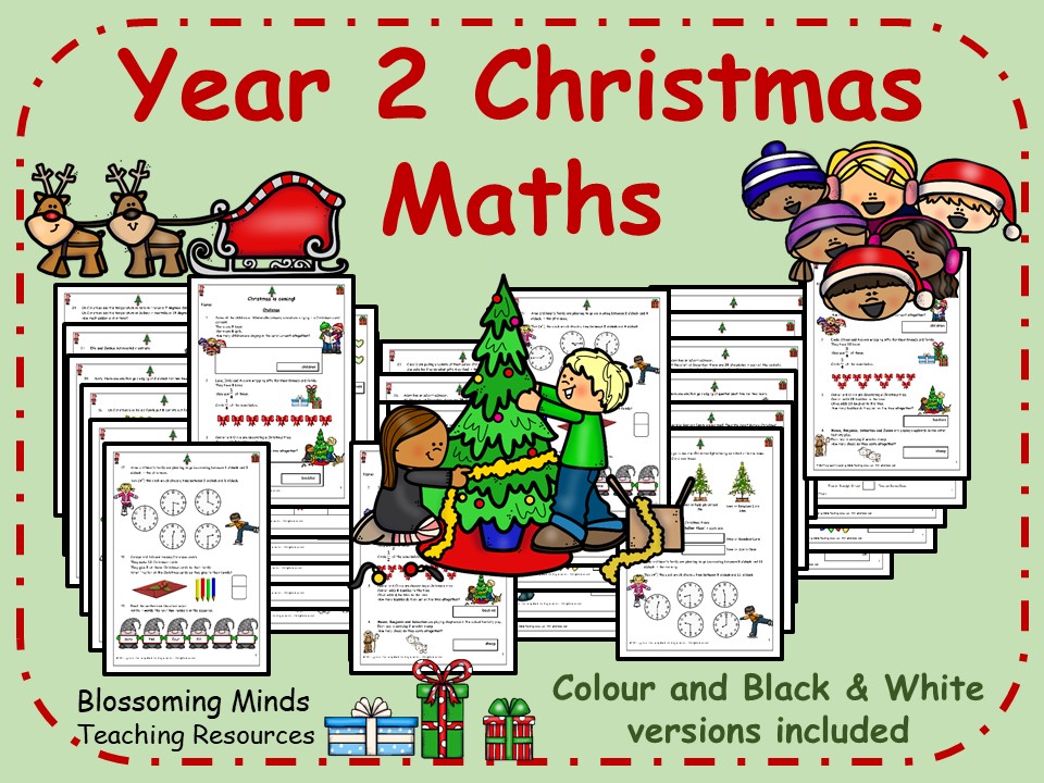 Year 2 Christmas Maths - all topics - 3 levels