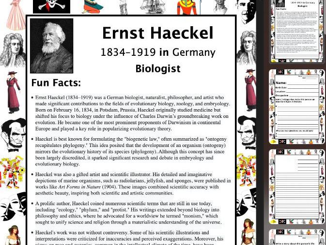 Ernst Haeckel PACKET & ACTIVITIES, Important Historical Figures Series