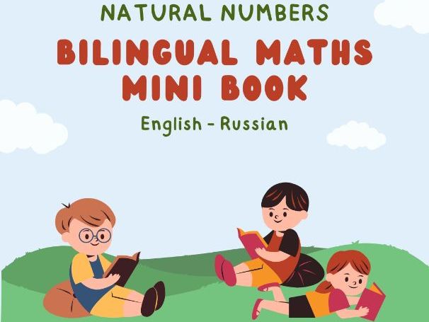 Natural Numbers – Bilingual Maths Mini Book (EN–RU), Grades 2–5
