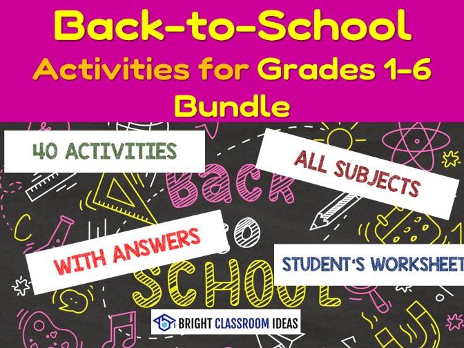 Back-to-School Activities for Grades 1-6 (Bundle)