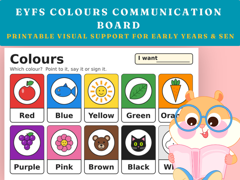 EYFS Colours Communication Board | Printable Visual Support for Early Years & SEN