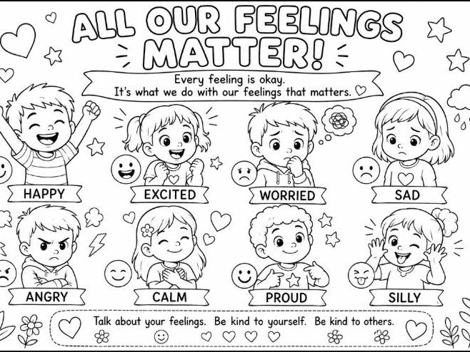 All Our Feelings Matter Free Colouring Sheet | KS1 PSHE