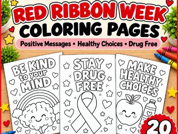 Red Ribbon Week Coloring Pages & Activities