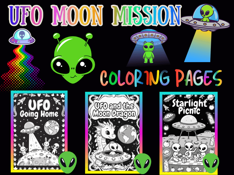 UFO Moon Mission Coloring Pages for Kids | Printable NO PREP STEM Activity Pack